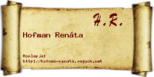 Hofman Renáta névjegykártya